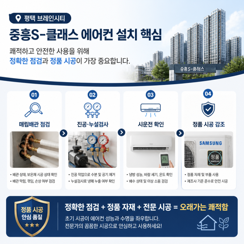 평택 브레인시티 중흥s클래스 에어컨 설치 핵심정리