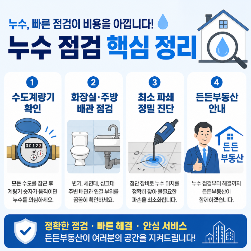 누수 원인 정밀점검과 안전한 현장대응