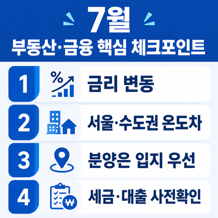 7월 부동산·금융 흐름 핵심 정리