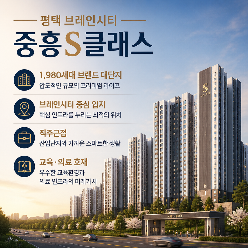 평택 브레인시티 중흥S클래스 핵심입지와 미래가치